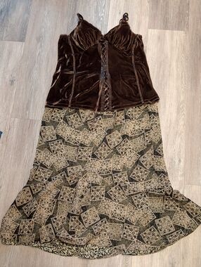 Whimsigoth Reversible Skirt & Velvet Corset Bundle 1X Y2K 90s Fairy